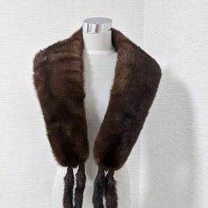 【送料無料】A234 ミンク 毛皮 ショール ティペット ストール リアルファー ブラウンミンク 美品 和装 洋装