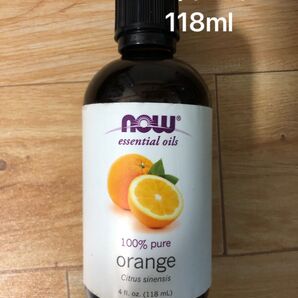 《特大瓶》100%天然 オレンジ エッセンシャルオイル 118ml《アロマオイル now foods ナウフーズ 精油》