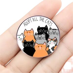 Adopt All The Cats 猫 ピンバッジ マルチカラー かわいい 未使用