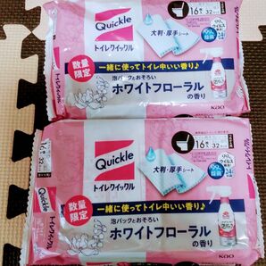 トイレクイック 泡パックとおそろい ホワイトフローラルの香り 16枚入り×2