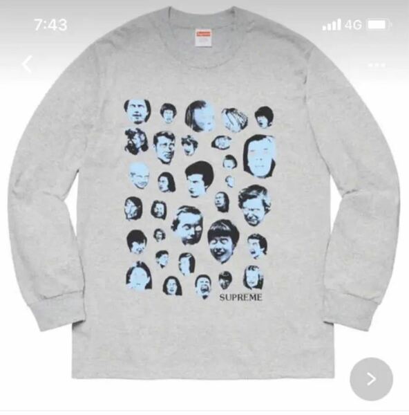 supreme Faces L/S Tee Heather Grey M