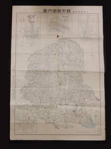 古地図☆大正12年　栃木県管内図　縮尺20万分の1　下野新聞付録　1枚　破れ穴/スレ/剥げ/破れ　　古地図栃木足利宇都宮他