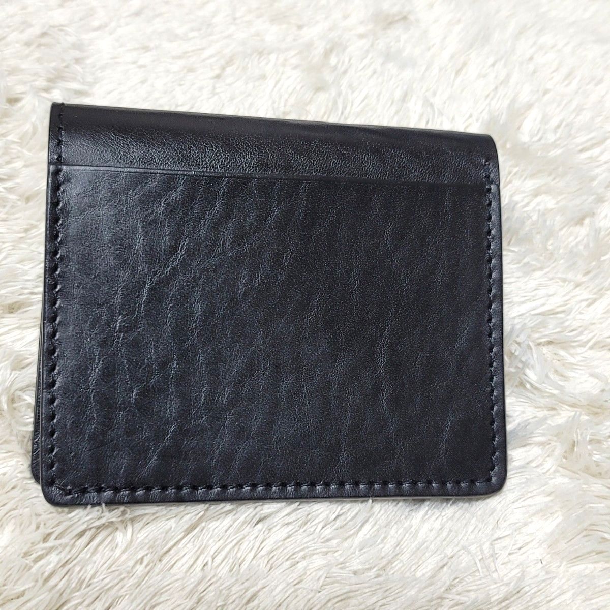 極美品 ベネットウィンチ 名刺入れ カードケース 札入れ 二つ折り財布 黒 定期入れ パスケース レザー 本革 財布 ウォレット