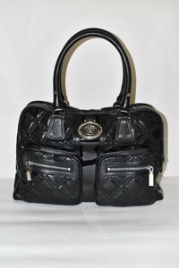 حالة جيدة ★ VERSACE Versace Black Black Tote Bag Handbag Patent Leather Enamel Limited Edition U، Versace، Bag، Bag
