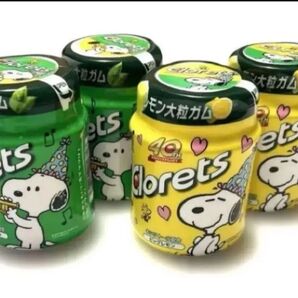 クロレッツ スヌーピー 40周年記念ボトル ガム 4個セット まとめ売り ビッグミント ビッグレモン