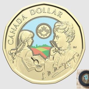 9A 赤毛のアン 2024年 モンゴメリ生誕150周年 カナダ 1ドルカラー貨 (アンのDVDと同送なら値引き可能) 静2