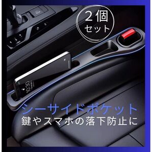 シーサイドポケット 2個 シートの隙間ポケット シートキャップ 収納 黒 小物入