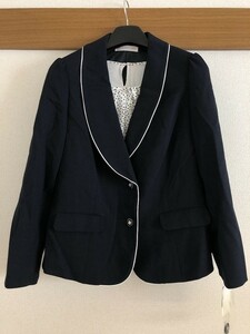 PRIVATE LABEL polka dot frill. skirt top and bottom . jacket set navy × black white 17ABR80 [OR-516]