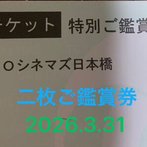 TOHOシネマズ 映画鑑賞券 TCチケット TOHOシネマズ日本橋 二枚