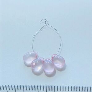 【恋愛成就の石】天然石 ローズクォーツ ペアシェイプ 4石