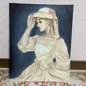 絵画 油彩 美人画 油彩画 油絵 女性