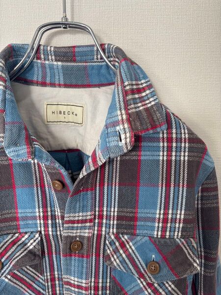 好配色 HIBECKs 長袖ヘビネルシャツ チェック柄 日本製