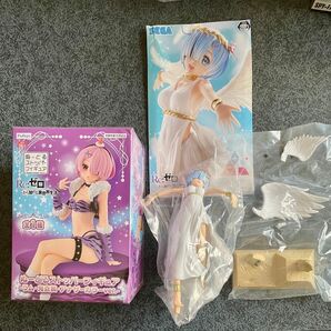 Reゼロ ラム鬼衣装アナザーカラー&レム超鬼天使フィギュア2体セット