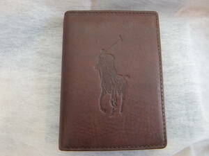 Ralph Lauren Kobe Brown Big Pony Mark Bi -Cold Wallet Редкий