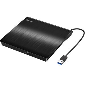 USB 3.0外付け DVD ドライブ DVD プレイヤー ポータブルドライブ CD/DVD読取・書込 (ブラック)
