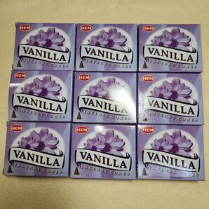 インドお香 定番HEM 落ち着く甘さのVANILLA コーン9こセット