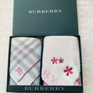 【人気柄】新品/BURBERRY/タオルハンカチ/正規品/バーバリー/綿100%/未使用/即決あり/匿名発送/ノバチェック/ハンカチ/桜/ホースマーク　g