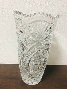 新品◆ 13,800円・フランス製 クリスタル花瓶◆フラワーベースクリスタル