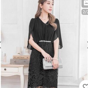 結婚式 パーティードレス 黒 Lサイズ