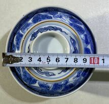 古伊万里　染付　葡萄図　蓋付茶碗　二客　西とA_画像7