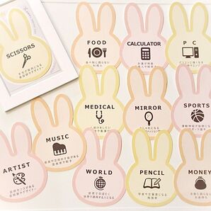 選び取りカード うさぎ型 記念台紙付き 『 色が3種類から選べます』