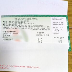 大相撲行橋場所 2025年12月3日 向正面イスA席 1階5列48番 1枚
