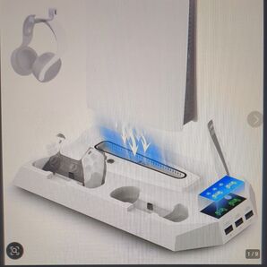 PS5 デュアル急速充電スタンド 冷却ファン 多機能収納 縦置きスタンド