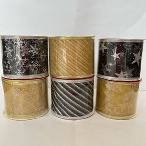 ワイヤーエッジリボン☆3柄×2色