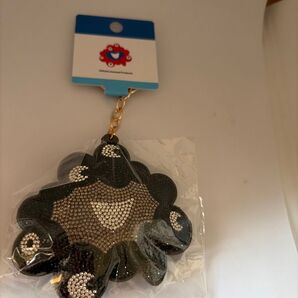 大阪万博会場購入 ミャクミャク ラインストーンマスコット キーホルダー ブラック 黒 新品タグ付き