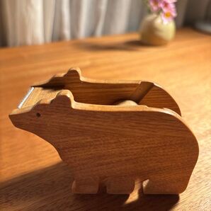 studio CLIP スタジオクリップ 木製 テープカッター くまさん