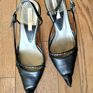 Au BANNISTER オゥバニスター ストラップパンプス ブラック ポインテッドトゥ