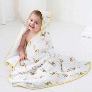 ▲aden+anais フード付きタオルセット ジャングルジャム