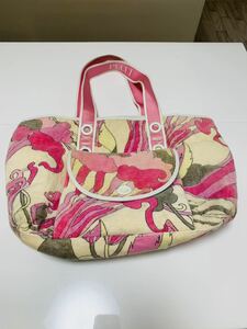 *EMILIO PUCCI Emilio Pucci pie ru ground tote bag resort pattern pink series *