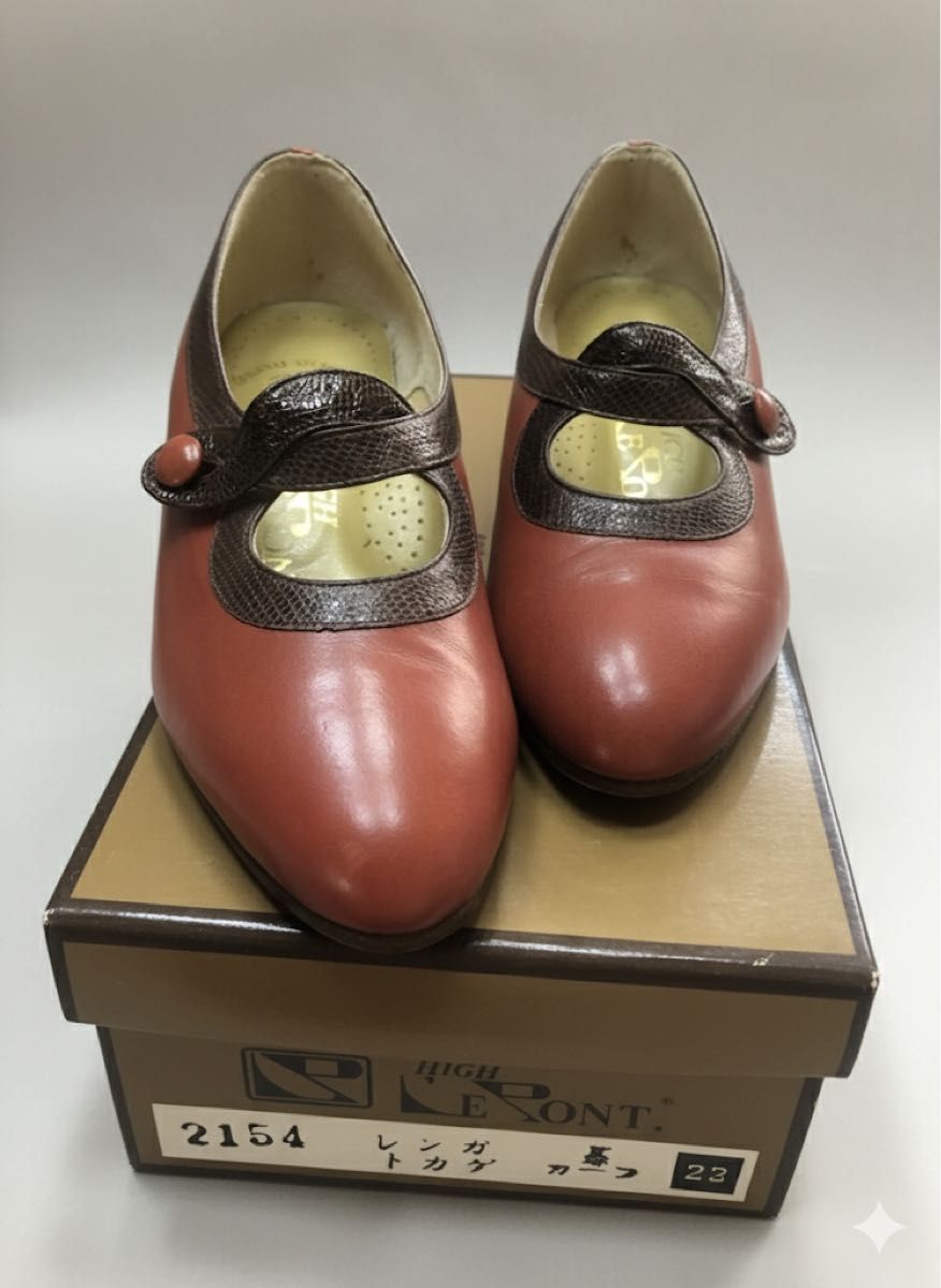HIGH LE PONTレンガ トカゲ 革靴 22cm メリージェーン パンプス