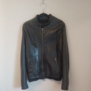 ラムレザー シングルライダース shama 38 ブラック