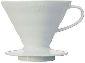 【送料無料】　HARIO　(ハリオ) V60透過ドリッパー02　セラミック　W 食洗機対応 1-4杯用 ホワイト 白　日本製 VDC-02W　