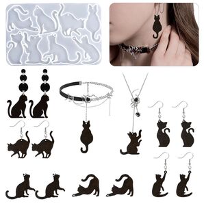 【629】ねこ ペンダント イヤリング ピアス シリコンモールド