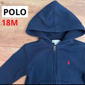ポロラルフローレン パーカー フーディ ネイビー ベビーキッズ 18M 80〜90 裏起毛 POLO RALPH LAUREN