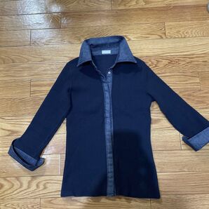 PATTERN シャツカーディガン ネイビー