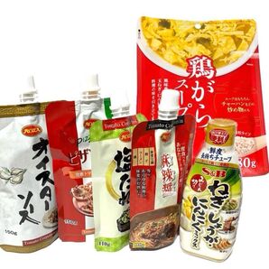 調味料6点セット オイスターソース ピザソース キャベツ塩たれ 麻辣醤 鶏がらスープの素 ねぎしょうがにんにくミックス