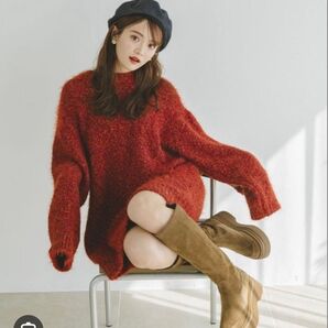 KARIN TAKUBO×LE TALON レザープラットフォームロングブーツ スエード 田久保夏鈴