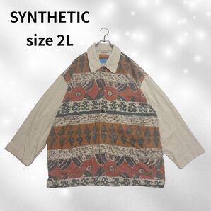 SYNTHETIC ネイティブ柄切替ヴィンテージジャケット 2L