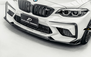 【FUTURE DESIGN】BMW F87 M2 competition フロントバンパー用カナード スポイラー 本物DryCarbon ドライカーボン エアロ カスタム