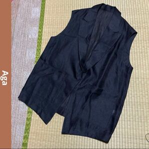 スコットクラブ ドゥミルサンク Aga テーラードジレ ベスト 無地 薄手 ブラック 9号 ベスト ジレ 黒 ブラック