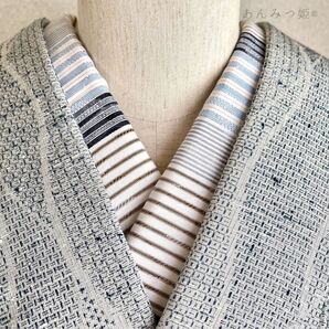 綿の半衿 播州織の縞模様