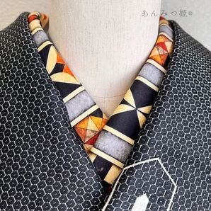 綿の半衿 ハロウィン タイル柄