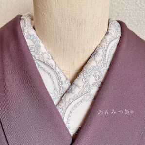 洗える刺繍半衿 ニュアンスラメ