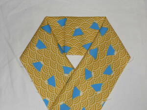  tree cotton. neckpiece, blue sea wave . Mt Fuji, yellow 