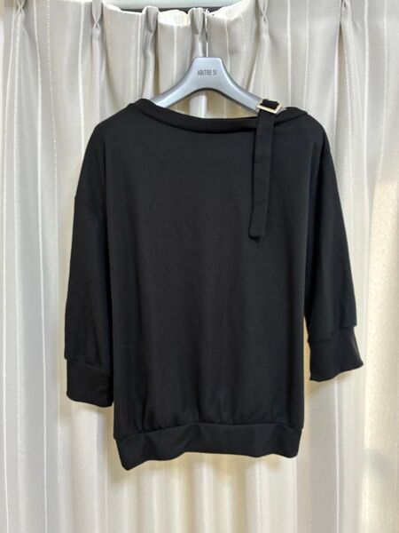 大きいサイズ 3L ブラック 七分袖 オフショルダー Tシャツ・カットソー