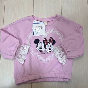 新品タグ付き!ミコリッド ハートモチーフ レース トレーナー ミッキーミニー ディズニー 90